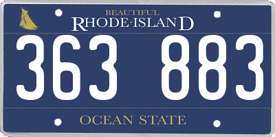 RI license plate 363883
