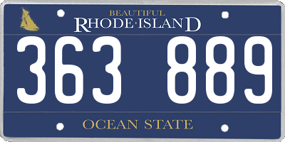 RI license plate 363889
