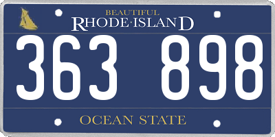 RI license plate 363898