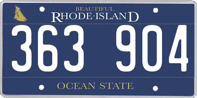 RI license plate 363904