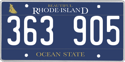 RI license plate 363905