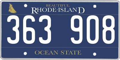 RI license plate 363908