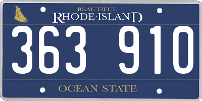 RI license plate 363910