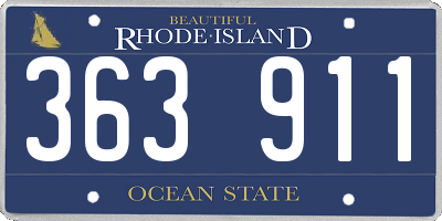 RI license plate 363911