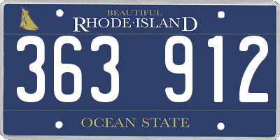 RI license plate 363912