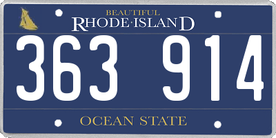 RI license plate 363914