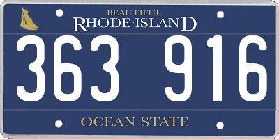 RI license plate 363916