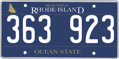 RI license plate 363923