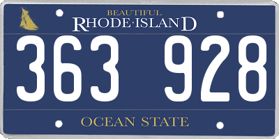 RI license plate 363928