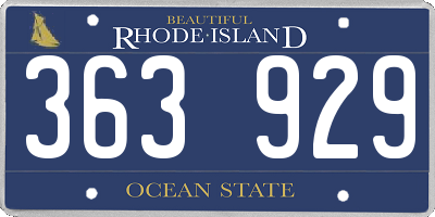 RI license plate 363929