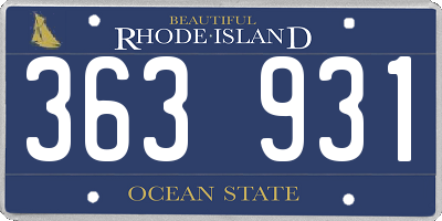 RI license plate 363931