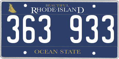 RI license plate 363933