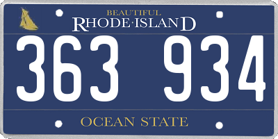 RI license plate 363934