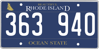 RI license plate 363940