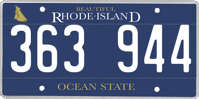 RI license plate 363944