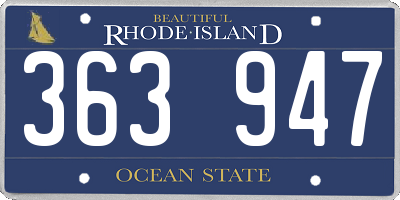 RI license plate 363947
