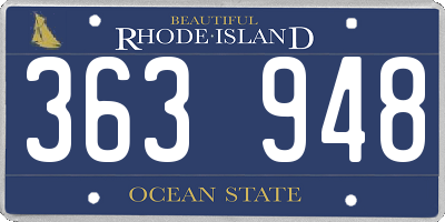 RI license plate 363948