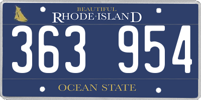 RI license plate 363954