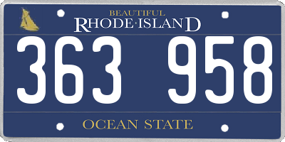 RI license plate 363958