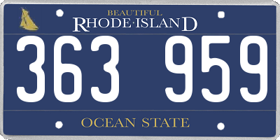 RI license plate 363959