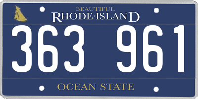 RI license plate 363961