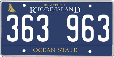 RI license plate 363963