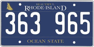 RI license plate 363965