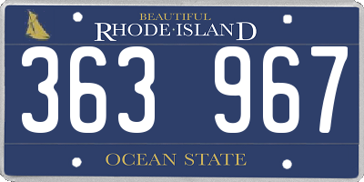 RI license plate 363967