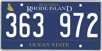 RI license plate 363972
