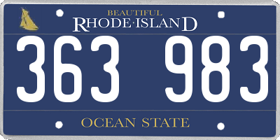 RI license plate 363983