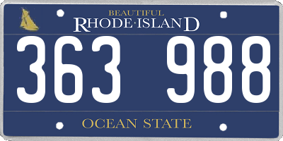 RI license plate 363988