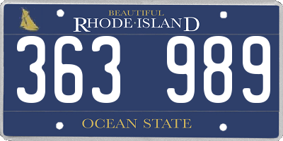 RI license plate 363989