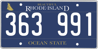 RI license plate 363991