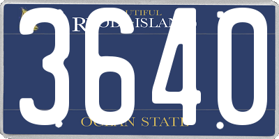 RI license plate 3640