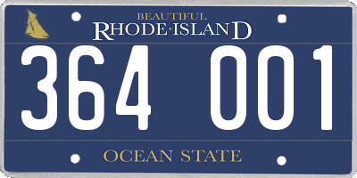 RI license plate 364001