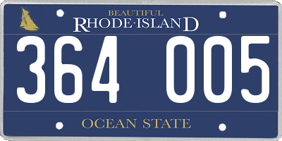 RI license plate 364005