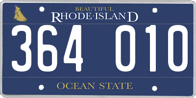 RI license plate 364010