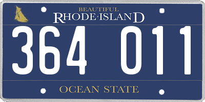 RI license plate 364011