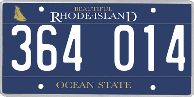 RI license plate 364014