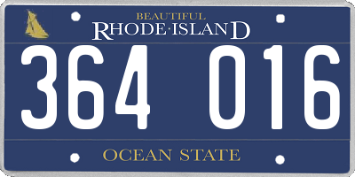 RI license plate 364016