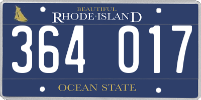RI license plate 364017