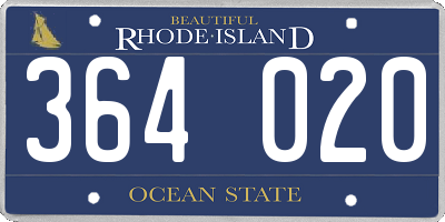 RI license plate 364020