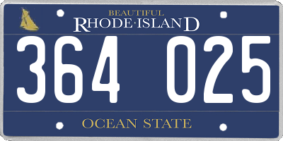 RI license plate 364025