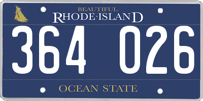 RI license plate 364026