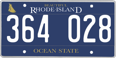 RI license plate 364028