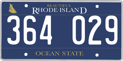 RI license plate 364029