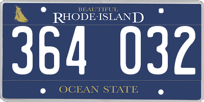 RI license plate 364032
