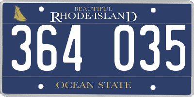 RI license plate 364035