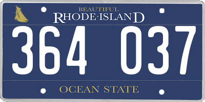RI license plate 364037