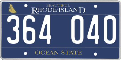 RI license plate 364040